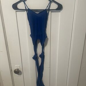 Royal blue lingerie bottomless OSFA